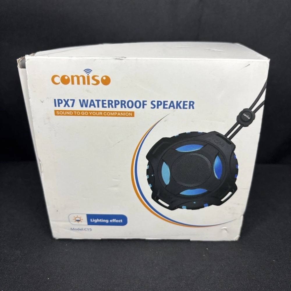 Comiso Black and Blue IPX7 Waterproof Portable Speaker